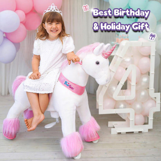 Ride-on Unicorn Age 3-4 Pink(EU in Stock)