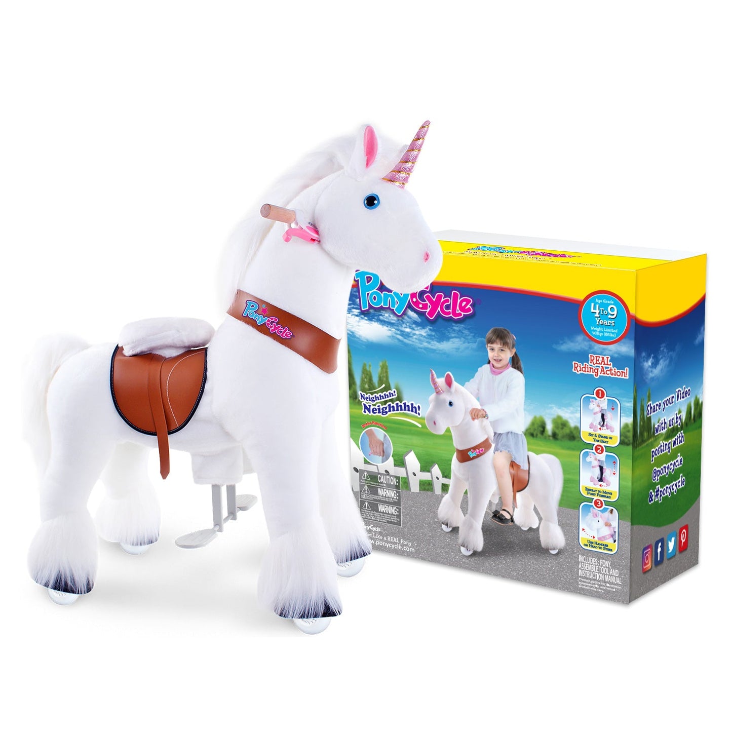 Unicorn riding toy Age 4-7 White(UK&EU in Stock)
