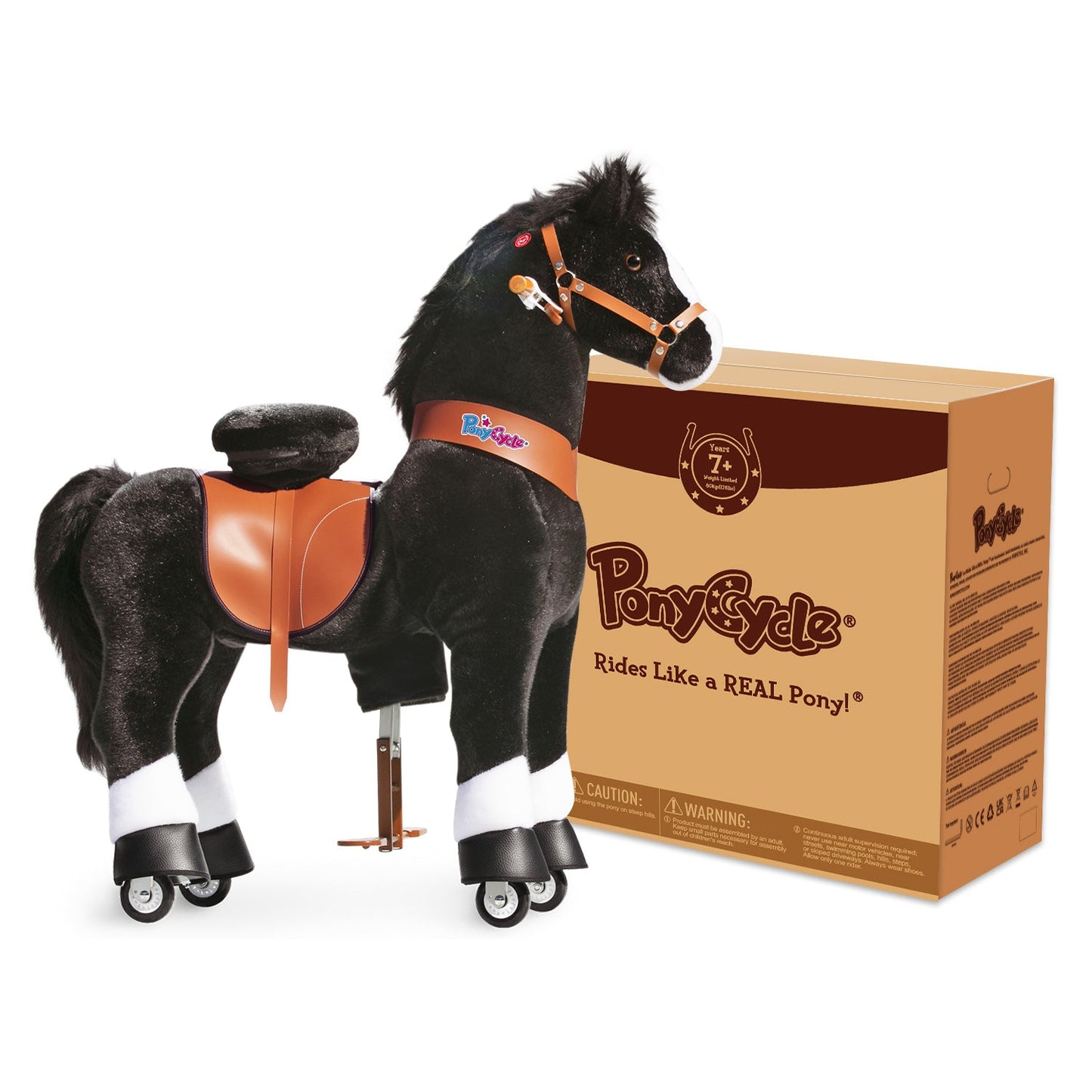 PonyCycle® Ride on Horse Size 5 for Age 7+ Black(UK&EU in Stock)
