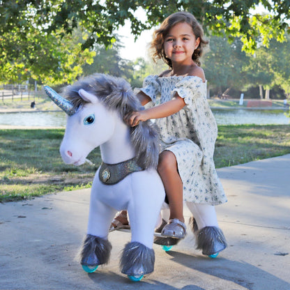 Model Y® Grey Unicorn Rideable Toy for Age 4-7（EU in Stock）