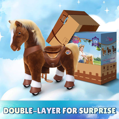 Model Y® Brown Horse Rideable Toy for Age 3-4（EU in Stock）