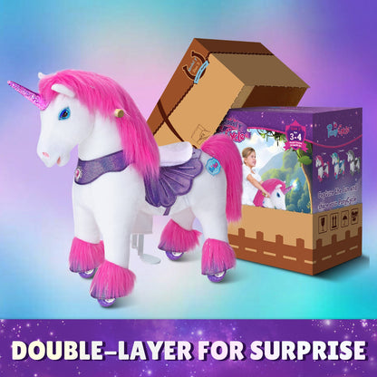Model Y® Pink Unicorn Rideable Toy for Age 3-4（EU in Stock）