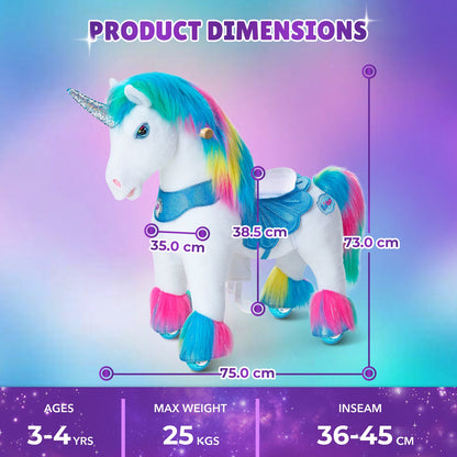Model Y® Rainbow Unicorn Rideable Toy for Age 3-4（EU in Stock）