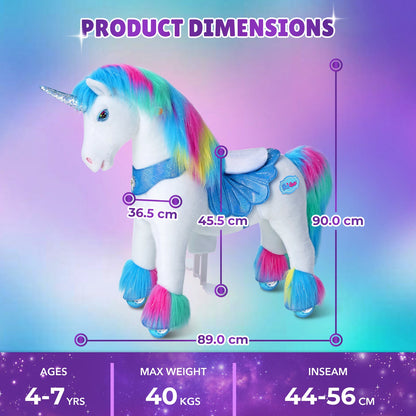 Model Y® Rainbow Unicorn Rideable Toy for Age 4-7（EU in Stock）