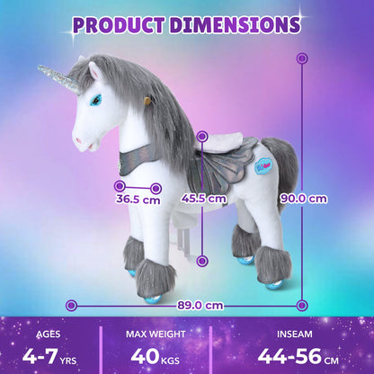 Model Y® Grey Unicorn Rideable Toy for Age 4-7（EU in Stock）