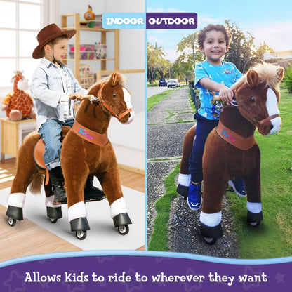 PonyCycle® Ride on Horse Size 5 for Age 7+ Brown（UK&EU in Stock）