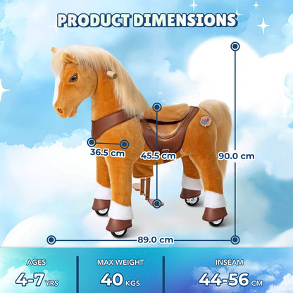 Model Y® Light Brown Horse Rideable Toy for Age 4-7（EU in Stock）