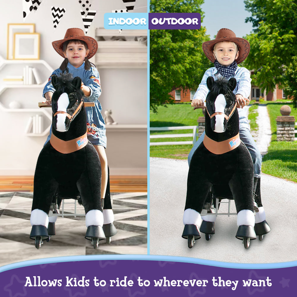 PonyCycle® Ride on Horse Size 5 for Age 7+ Black（UK&EU in Stock）