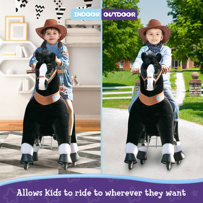 PonyCycle® Ride on Horse Size 5 for Age 7+ Black（UK&EU in Stock）