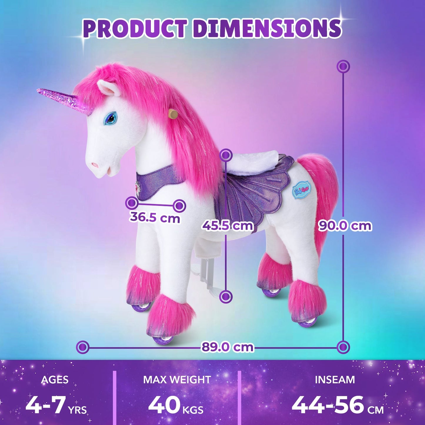 Model Y® Pink Unicorn Rideable Toy for Age 4-7（EU in Stock）