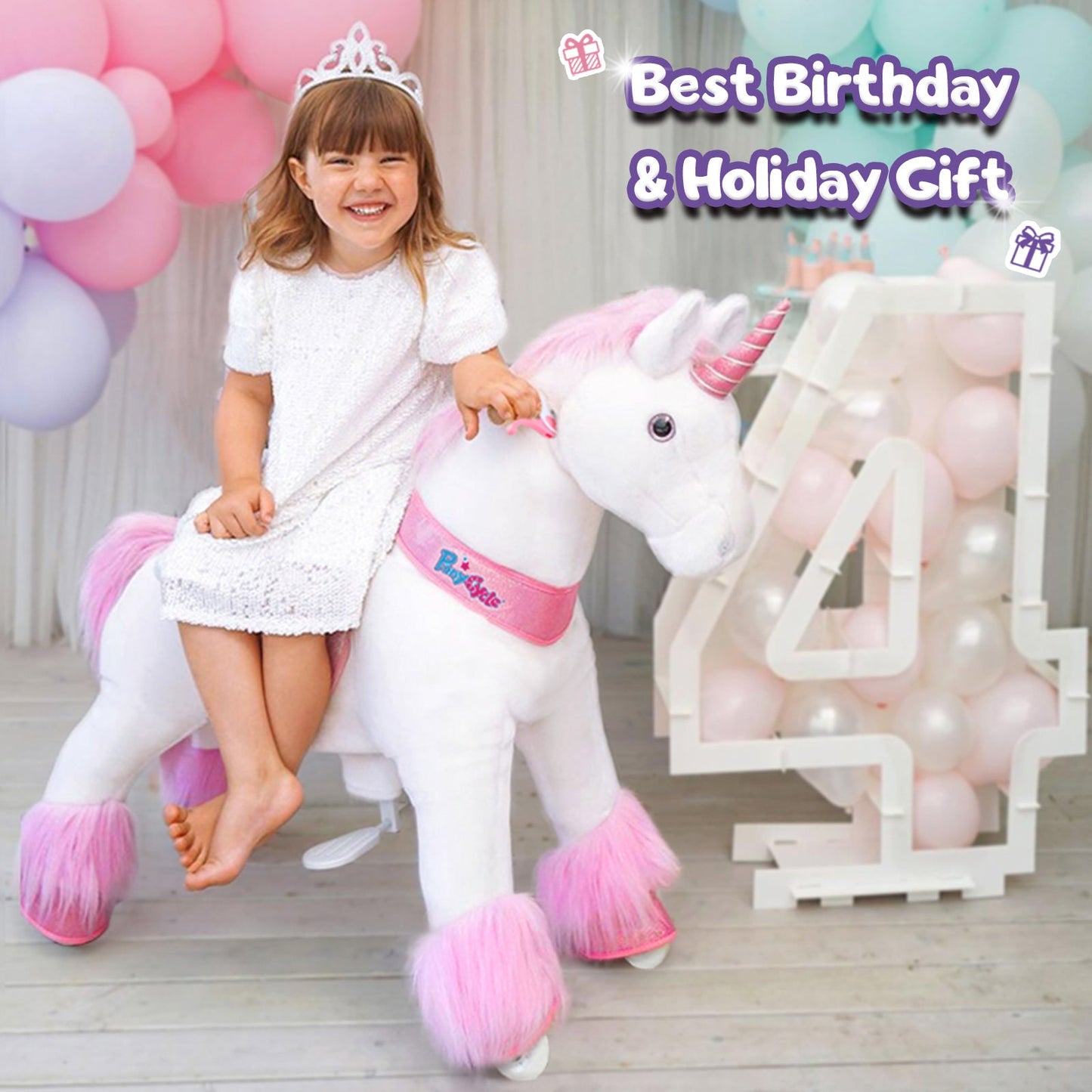 Ride-on Unicorn Age 3-4 Pink（EU in Stock）