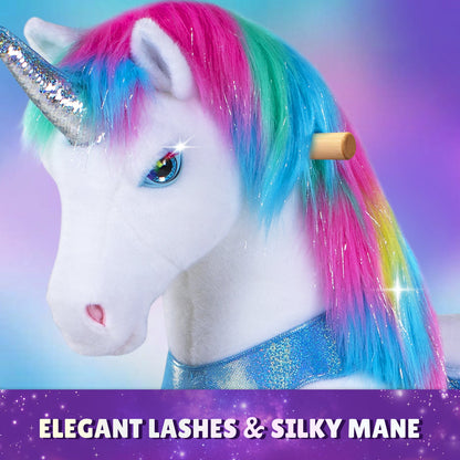 Model Y® Rainbow Unicorn Rideable Toy for Age 3-4（EU in Stock）
