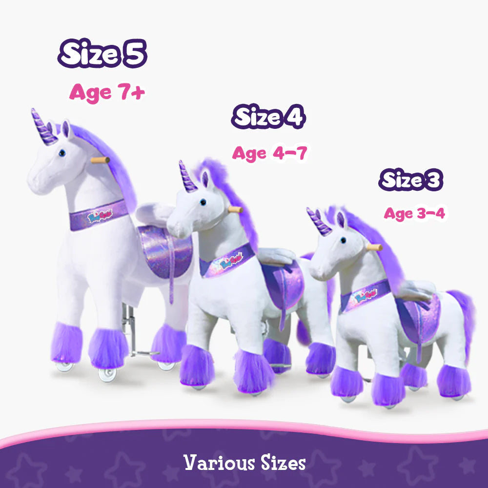 PonyCycle® Ride on Unicorn Size 5 for Age 7+ Purple（UK&EU in Stock）