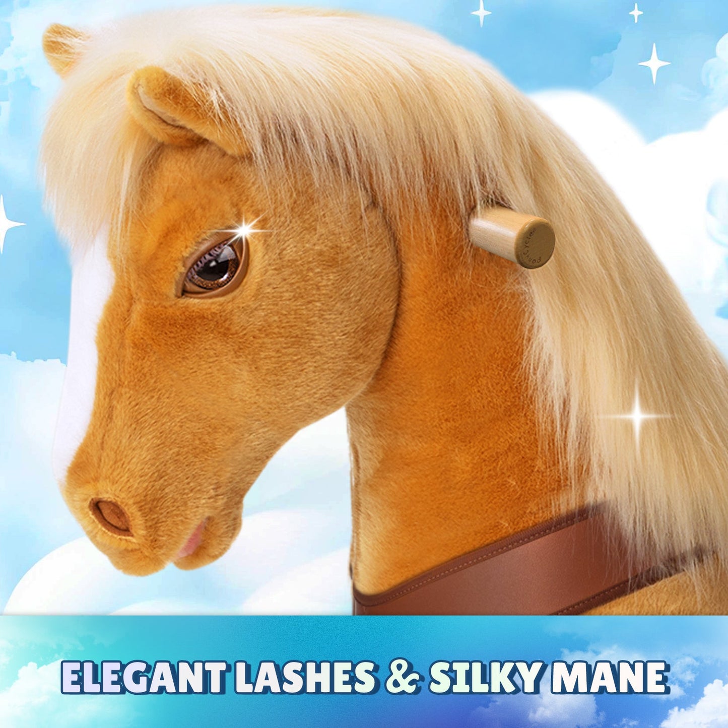 Model Y® Light Brown Horse Rideable Toy for Age 3-4（EU in Stock）