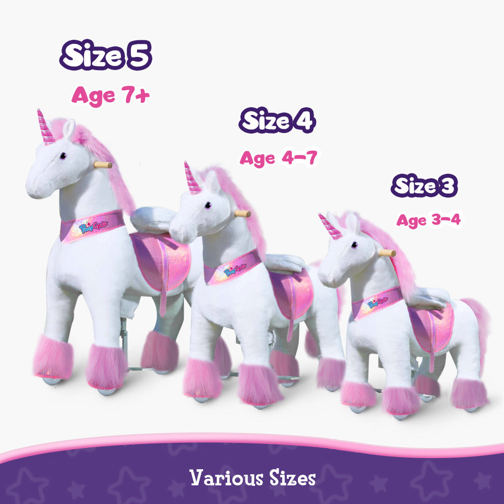 PonyCycle® Ride on Unicorn Size 5 for Age 7+ Pink（EU in Stock）