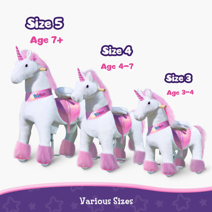 PonyCycle® Ride on Unicorn Size 5 for Age 7+ Pink（EU in Stock）