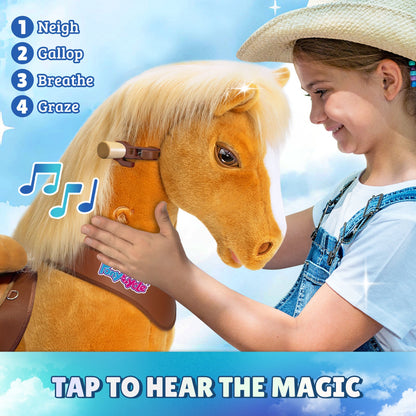 Model Y® Light Brown Horse Rideable Toy for Age 4-7（EU in Stock）