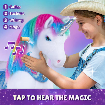 Model Y® Rainbow Unicorn Rideable Toy for Age 4-7（EU in Stock）