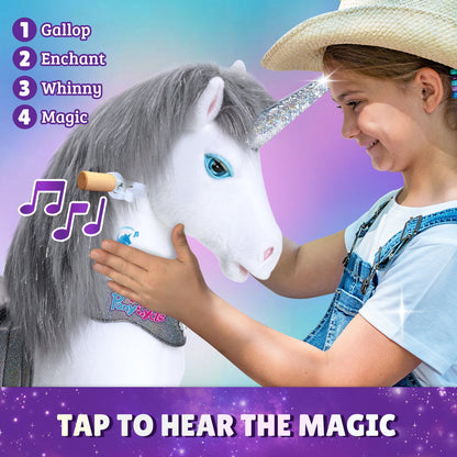 Model Y® Grey Unicorn Rideable Toy for Age 4-7（EU in Stock）