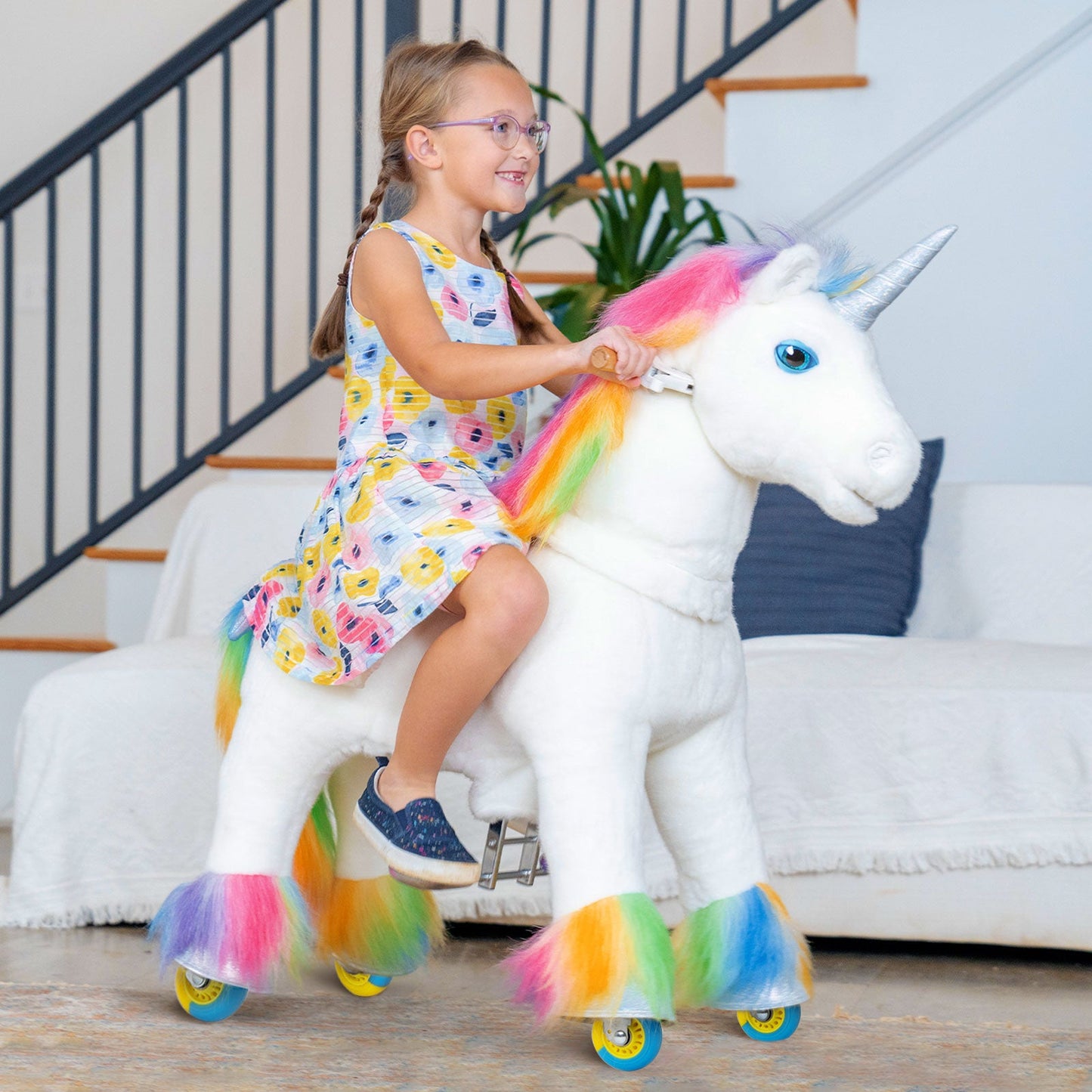 Model X® Unicorn Ride on for Age 3-4 Rainbow（EU in Stock）
