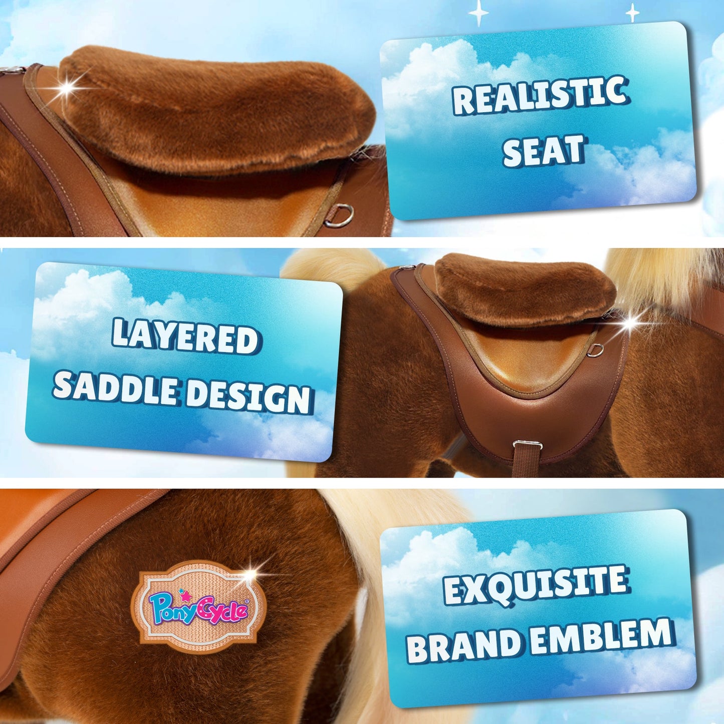 Model Y® Brown Horse Rideable Toy for Age 4-7（EU in Stock）