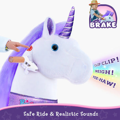 Ride-on plush unicorn Age 4-7 Purple（EU in Stock）