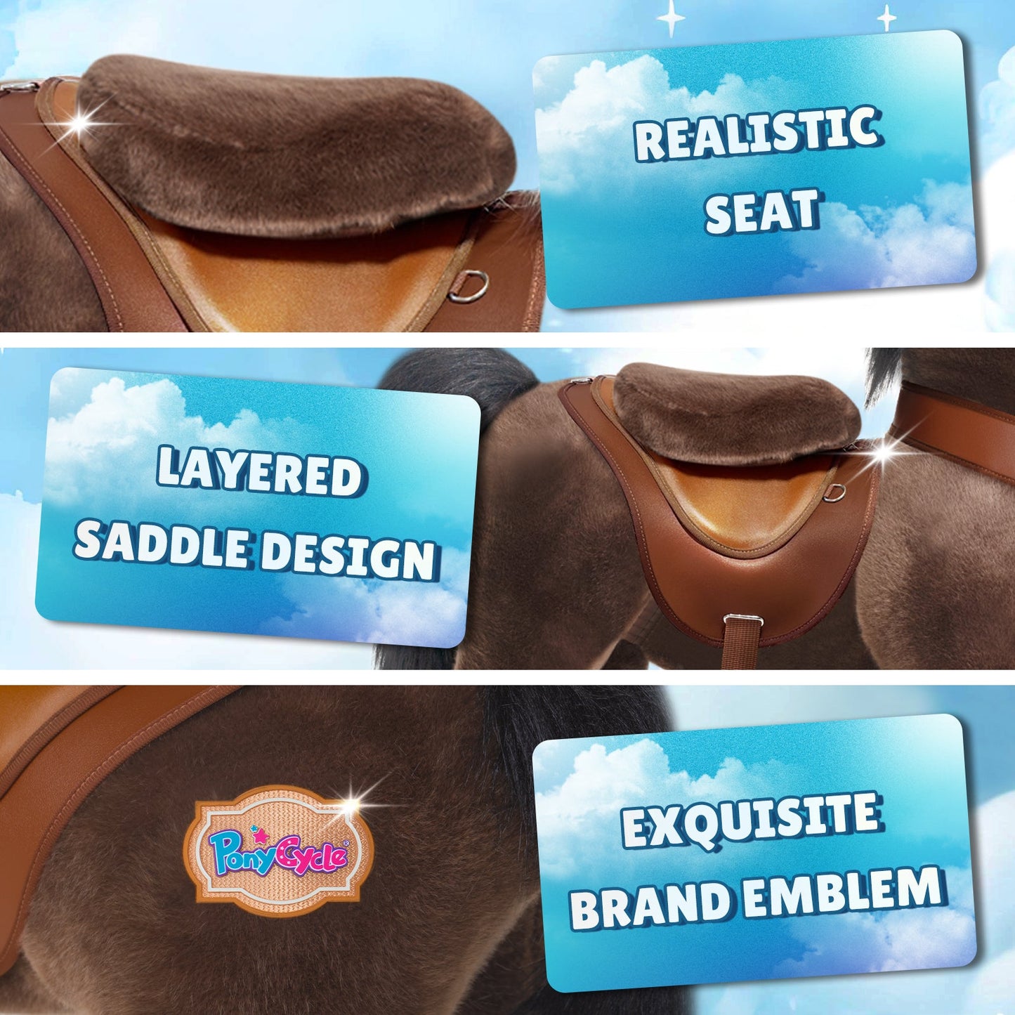 Model Y® Chocolate Brown Horse Rideable Toy for Age 4-7（EU in Stock）