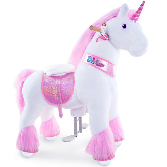 Ride-on plush unicorn Age 4-7 Pink（EU in Stock）
