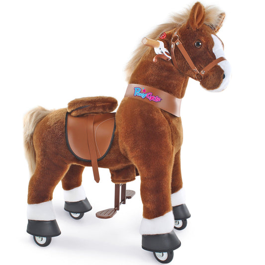 Ride-on pony toy Age 4-7 Brown（UK&EU in Stock）