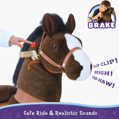 Riding horse toy Age 4-7 Chocolate（UK&EU in Stock）