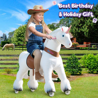 PonyCycle® Ride on Unicorn Size 5 for Age 7+ White（EU in Stock）