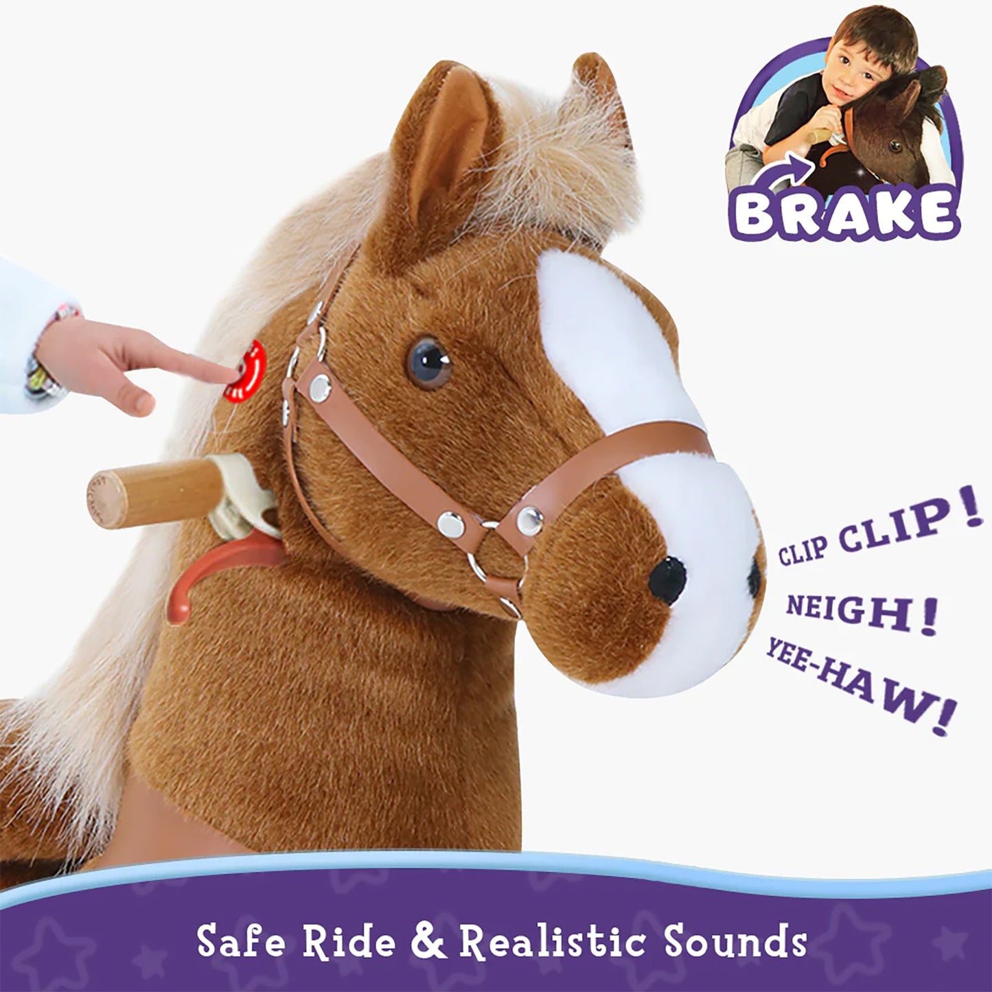 Ride-on pony toy Age 3-4 Brown（UK&EU in Stock）