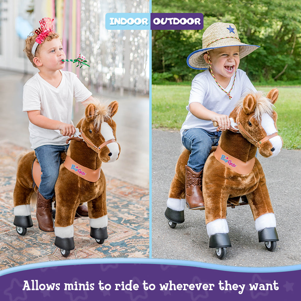 Ride-on pony toy Age 3-4 Brown（UK&EU in Stock）
