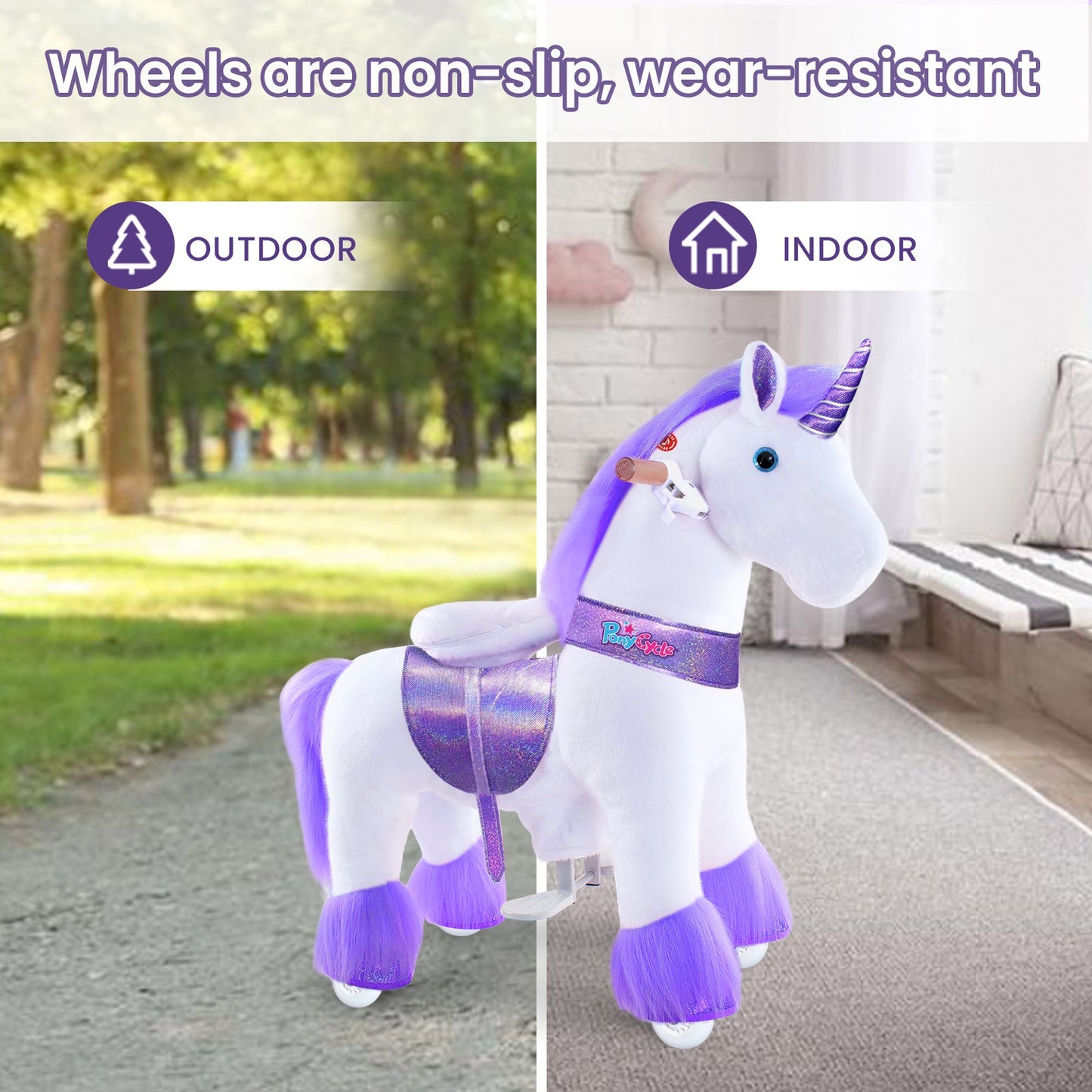 Ride-on Unicorn Age 3-4 Purple（UK&EU in Stock）