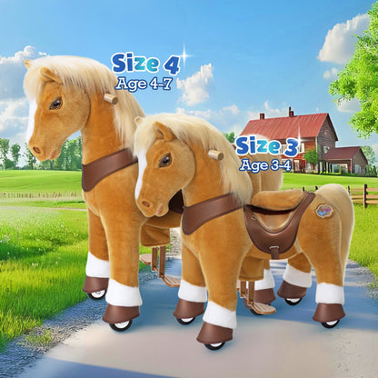 Model Y® Light Brown Horse Rideable Toy for Age 4-7（EU in Stock）