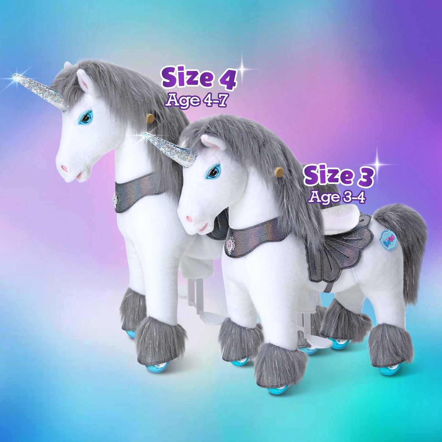 Model Y® Grey Unicorn Rideable Toy for Age 3-4（EU in Stock）