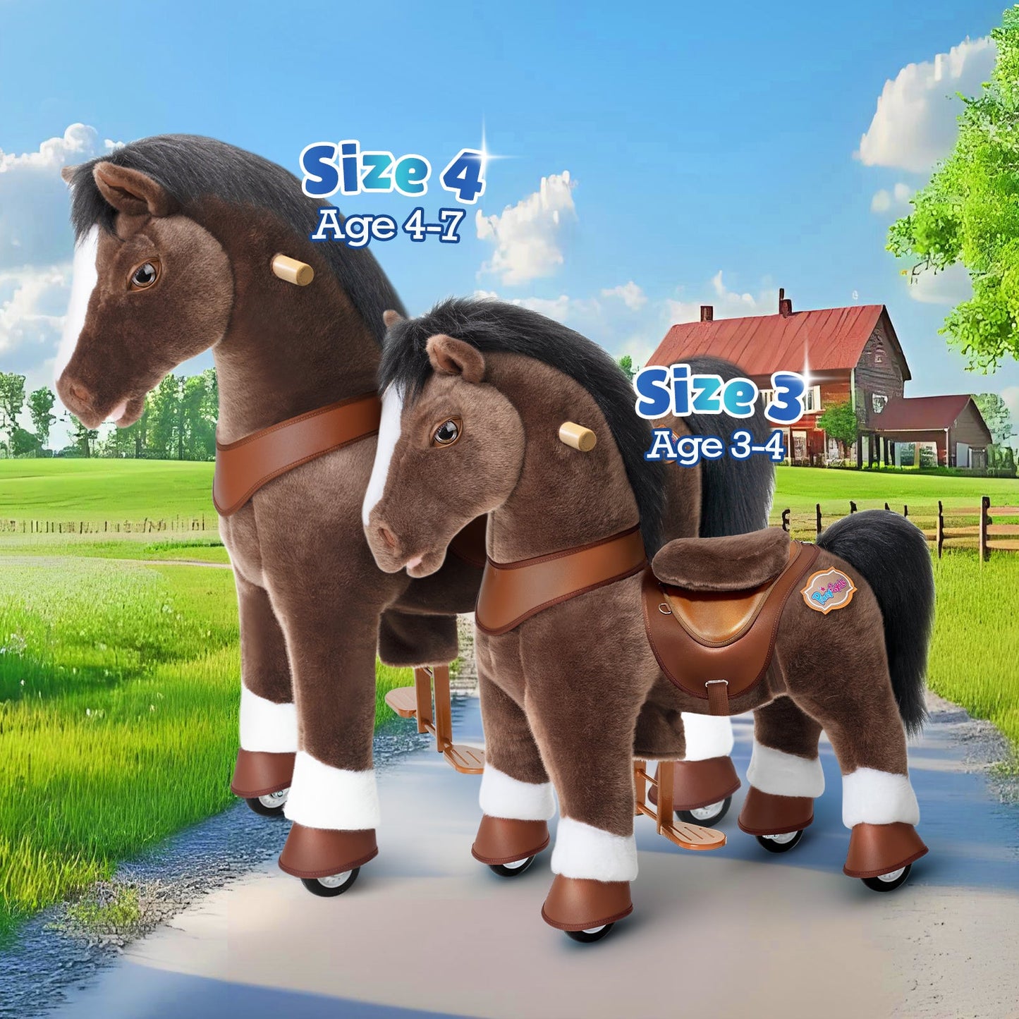 Model Y® Chocolate Brown Horse Rideable Toy for Age 4-7（EU in Stock）