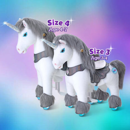 Model Y® Grey Unicorn Rideable Toy for Age 4-7（EU in Stock）