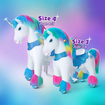 Model Y® Rainbow Unicorn Rideable Toy for Age 4-7（EU in Stock）