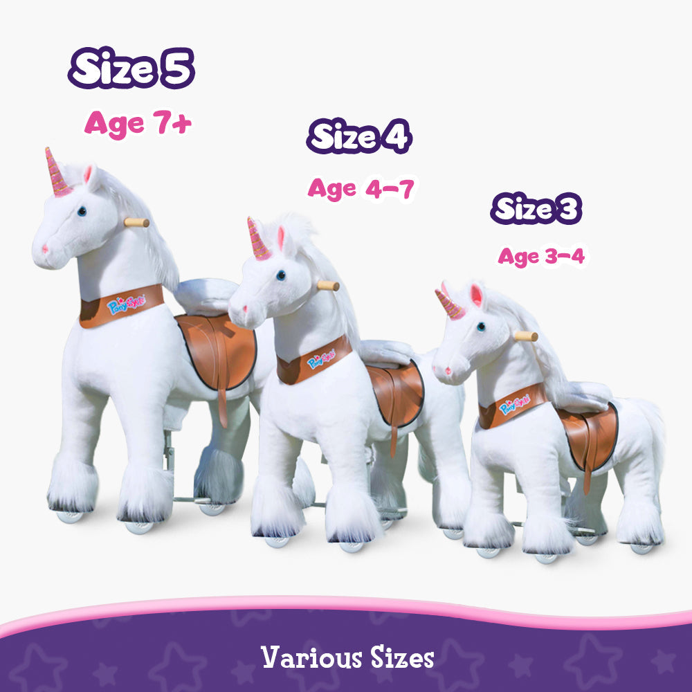 PonyCycle® Ride on Unicorn Size 5 for Age 7+ White（EU in Stock）