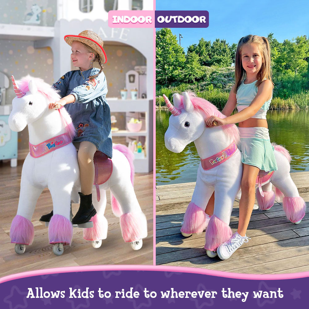 PonyCycle® Ride on Unicorn Size 5 for Age 7+ Pink（EU in Stock）