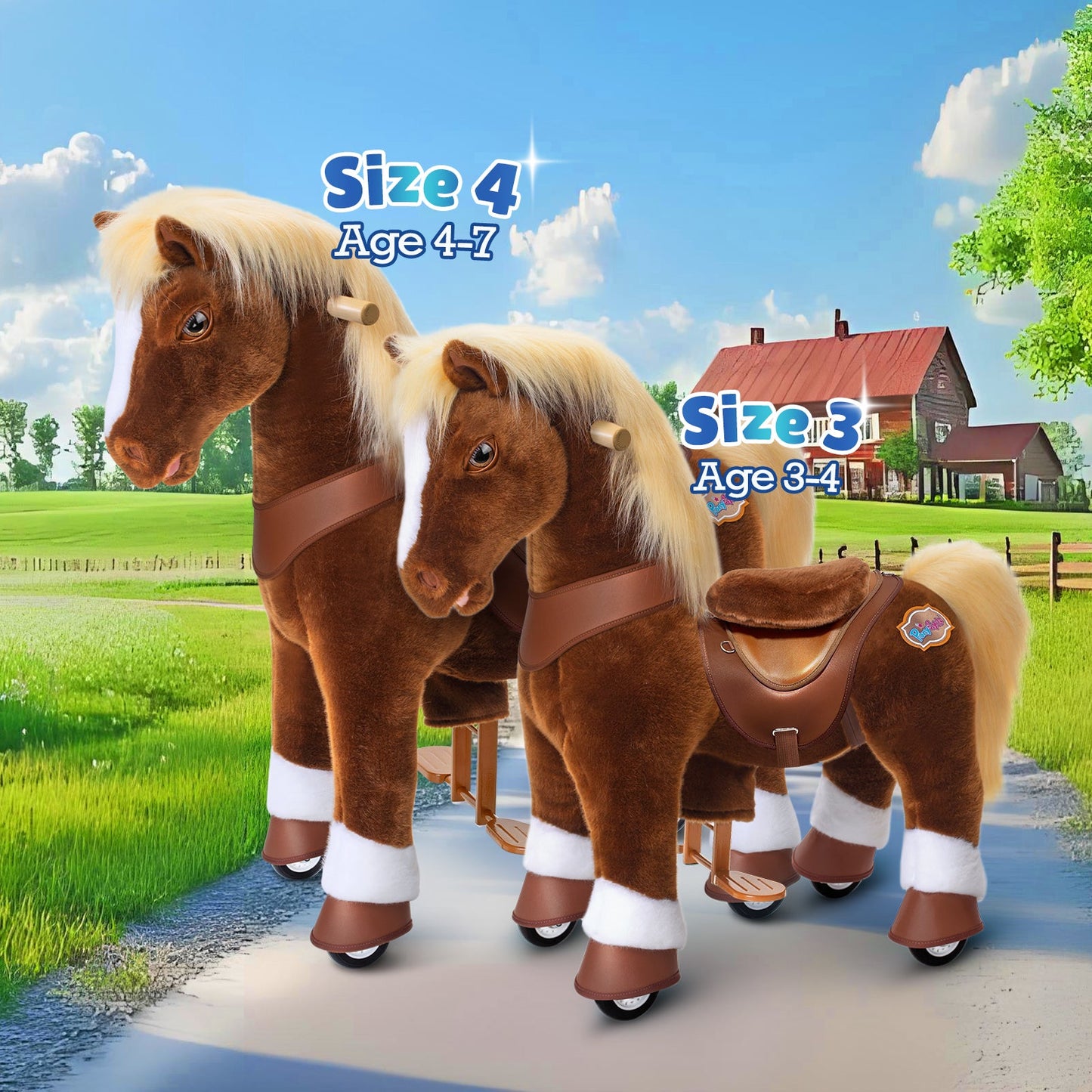 Model Y® Brown Horse Rideable Toy for Age 3-4（EU in Stock）