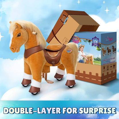 Model Y® Light Brown Horse Rideable Toy for Age 3-4（EU in Stock）
