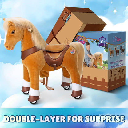 Model Y® Light Brown Horse Rideable Toy for Age 4-7（EU in Stock）