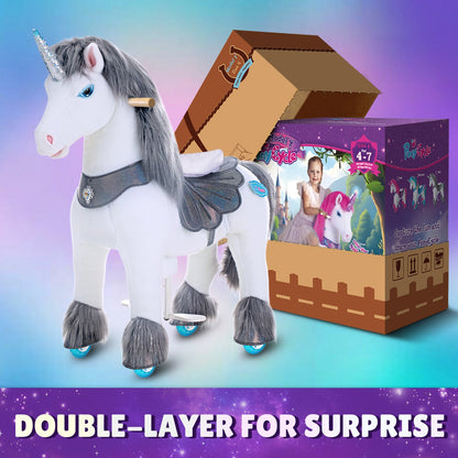 Model Y® Grey Unicorn Rideable Toy for Age 4-7（EU in Stock）