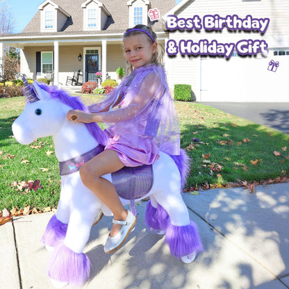 Ride-on plush unicorn Age 4-7 Purple（EU in Stock）