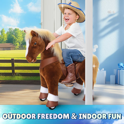 Model Y® Brown Horse Rideable Toy for Age 3-4（EU in Stock）