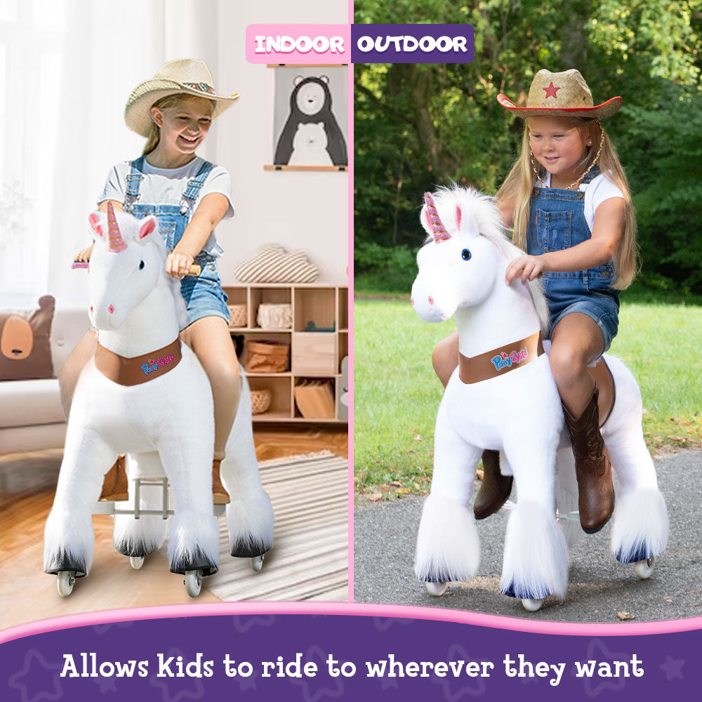 PonyCycle® Ride on Unicorn Size 5 for Age 7+ White（EU in Stock）