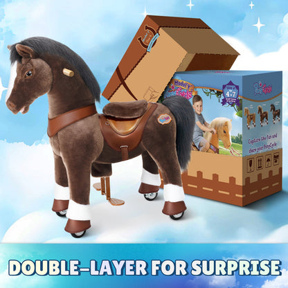 Model Y® Chocolate Brown Horse Rideable Toy for Age 4-7（EU in Stock）