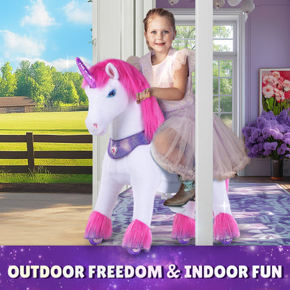 Model Y® Pink Unicorn Rideable Toy for Age 3-4（EU in Stock）
